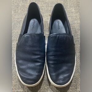 Vince Blair Slip On Shoes, Size 9M, Black, Perforated Italian Leather